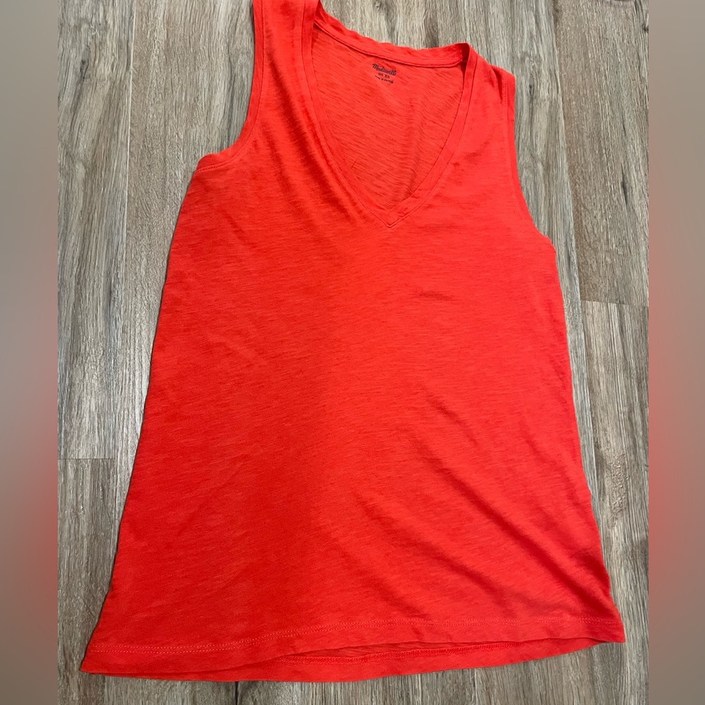 XS Madewell Red Sleeveless Tank Top